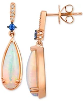 Le Vian Neopolitan Opal (2 ct. t.w.), Blueberry Sapphire (1/20 ct. t.w.) & Nude Diamond (1/20 ct. t.w.) Drop Earrings in 14k Rose Gold