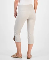 Jm Collection Petite Split-Hem Pull-On Capri Pants, Exclusively at Macy's