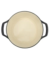 Kenmore Oak Park 5Qt Cast Iron Dutch Oven Casserole With Lid Metallic Enamel - Gunmetal Grey