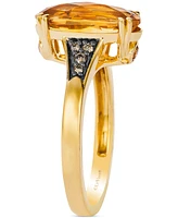 Le Vian Chocolatier Cinnamon Citrine (2-1/2 ct. t.w.) & Chocolate Diamond (1/10 ct. t.w.) Ring in 14k Yellow Gold