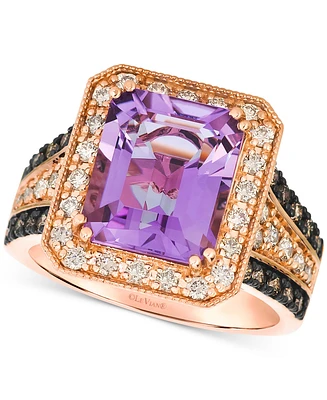 Le Vian Grape Amethyst (4 ct. t.w.), Nude Diamond (1/2 ct. t.w.) & Chocolate Diamond (1/4 ct. t.w.) Ring in 14k Rose Gold