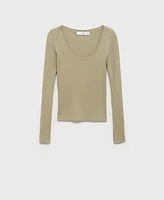 Mango Women's Knitted Ribbed Sweater