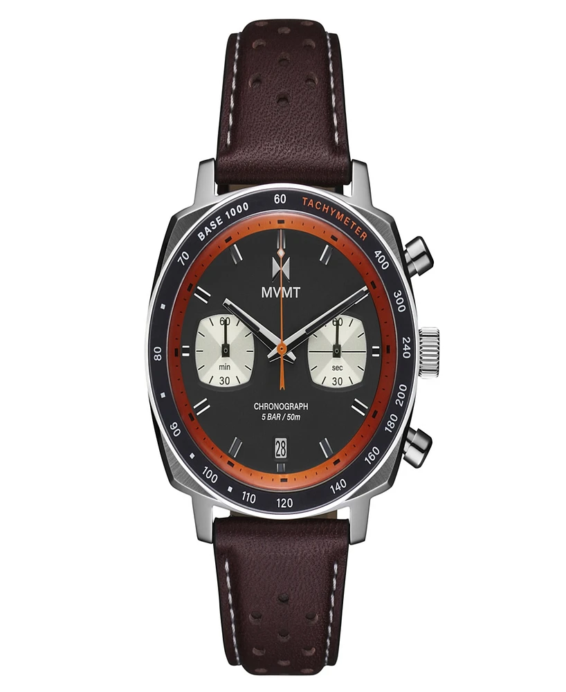 Mvmt Men's Mulholland Racer Dark Brown Leather Strap Watch, 42mm