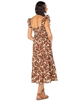Roxy Juniors' Palmy Days Cotton Printed Tiered Midi Dress