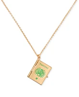 kate spade new york Gold-Tone Out of Office Passport Pendant Necklace, 16" + 3" extender