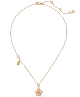 kate spade new york Gold-Tone Pastel Petals Pendant Necklace, 16" + 3" extender