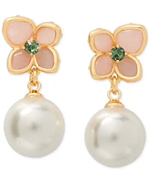 kate spade new york Gold-Tone Pastel Petals Drop Earrings