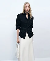 Mango Women's Flared Knitted Skirt