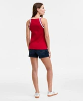 Tommy Hilfiger Womens Ruffle Trim Tank Top Greenwich Sailor Jean Shorts