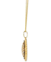 Le Vian Nude Diamond (1-1/5 ct. t.w.) & Chocolate Diamond (5/8 ct. t.w.) Circle Pendant Necklace in 14k Yellow Gold, 20"