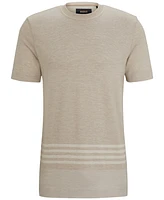 Boss by Hugo Boss Men's Stripe Detail Cotton-Silk T-Shirt