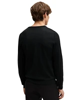 Boss by Hugo Men's Slim-Fit Merino Wool V-Neck Sweater