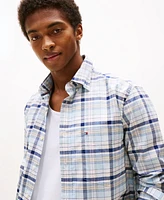 Tommy Hilfiger Men's Relaxed Fit Long Sleeve Multi Check Button-Down Oxford Shirt