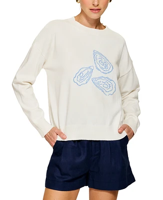 Line & Dot Women's Oyster Motif Crewneck Sweater