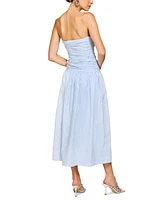 Line & Dot Women's Darra Striped Strapless Midi Dress