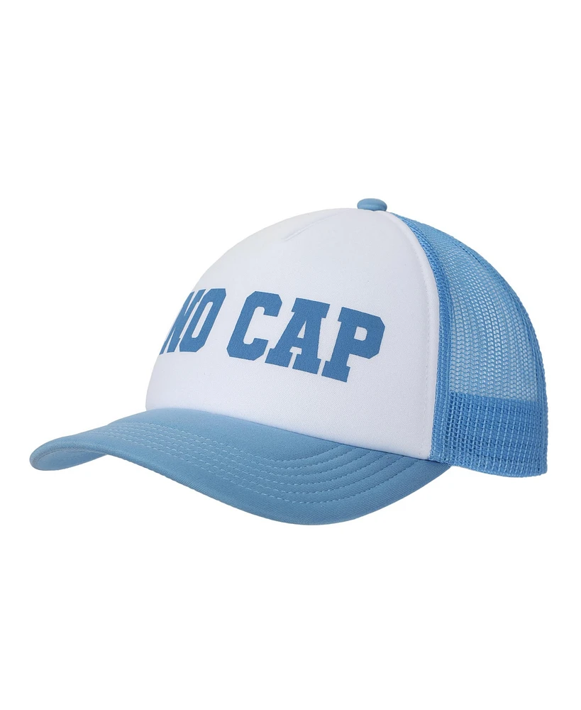 No Cap Blue & White Foam Trucker Hat