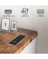 6 Drawers Cabinet for Barthroom, 59" Wood Storage Chest