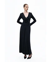 Nocturne Women's Padded Accessory Detailed Maxi Dress