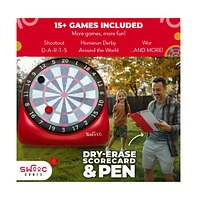 Swooc Xl Giant Kick Darts (Over 8ft Tall) with 15+ Games Included - Jumbo Soccer Darts w/ Air Pump