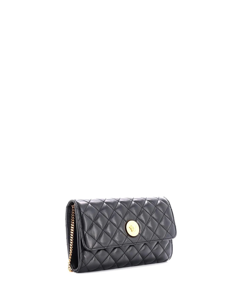 Pre-Owned Versace Icon Wallet on Chain Quilted Leather
