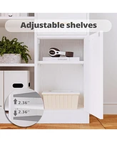 Corner Bookshelf and Bookcase with 2 Drawers and 10 Open Shelves