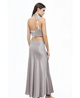 Nocturne Women's Satin Look Midi Skirt