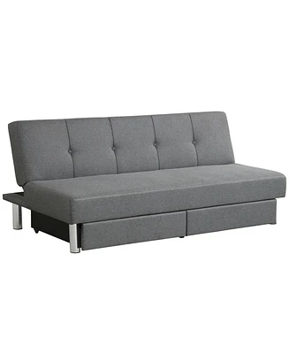3-Seat Convertible Sofa Bed with 2 Large Drawers and 3 Adjustable Angles