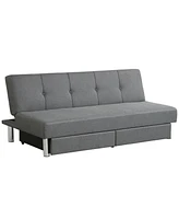 3-Seat Convertible Sofa Bed with 2 Large Drawers and 3 Adjustable Angles