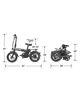 Nakto Skylark 16" Ebike Powerful 500W Motor Long Range Battery Durable Alloy Frame for City and Outdoor Riding