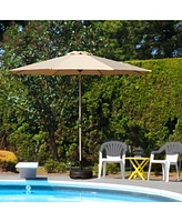 9FT Patio Umbrella, Outdoor Table Umbrella with Push Button Tilt and Crank, Uv Protection Waterproof Market Sun 8 Sturdy Ribs for Garden