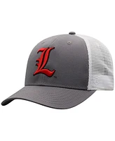 Top of the World Men's Gray/White Louisville Cardinals Victory Baseline Trucker Adjustable Hat