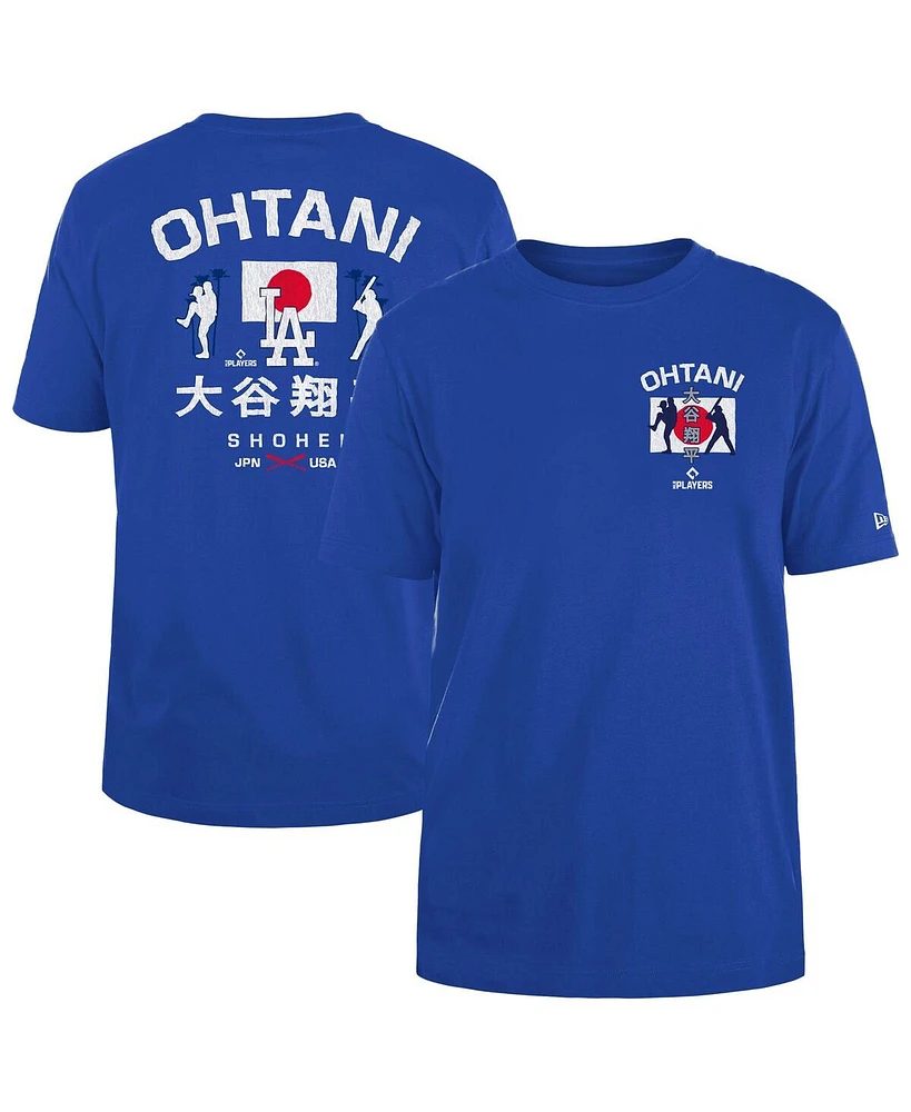 New Era Men's Shohei Ohtani Royal Los Angeles Dodgers Japan Flag T-Shirt