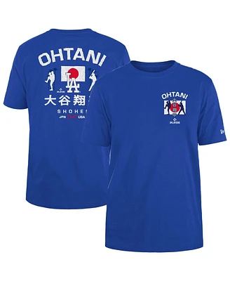 New Era Men's Shohei Ohtani Royal Los Angeles Dodgers Japan Flag T-Shirt