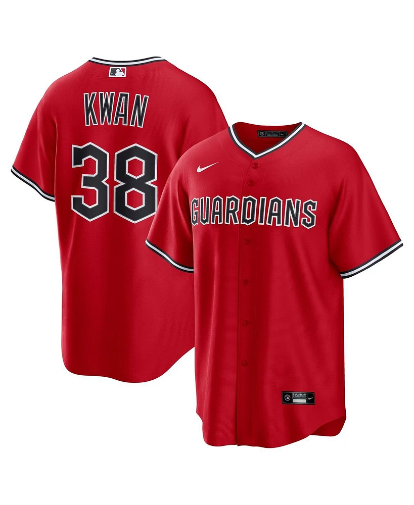 Nike Men's Steven Kwan Red Cleveland Guardians Alternate Replica 2.0 Player Jersey