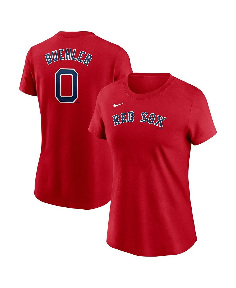 Nike Women's Walker Buehler Red Boston Sox Fuse Name Number T-Shirt