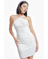 Dress the Population Women's Textured Halterneck Mini