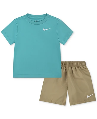 Nike Little Boys Dri-fit T-Shirt & Woven Shorts, 2 Piece Set