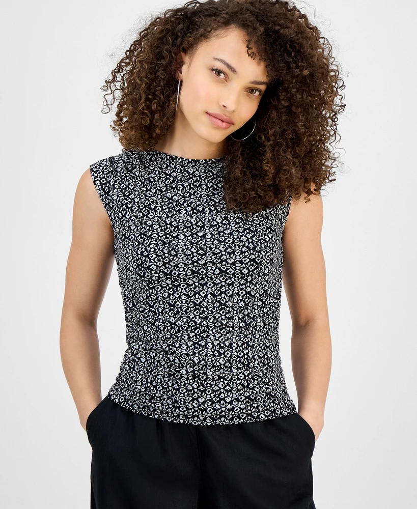 I.n.c. International Concepts Petite Printed Mesh Tank Top, Exclusively at Macy's