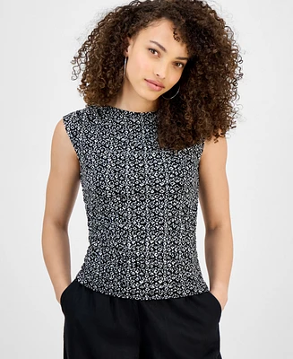 I.n.c. International Concepts Petite Printed Mesh Tank Top, Exclusively at Macy's