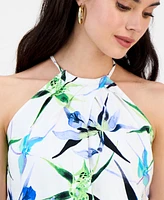 I.n.c. International Concepts Petite Printed Linen-Blend Sleeveless Top, Exclusively at Macy's