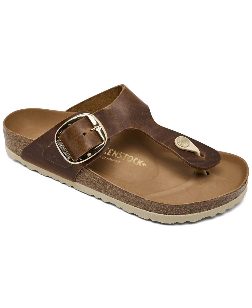 Birkenstock Women's Gizeh Big Buckle Oiled Leather Sandals from Finish Line