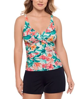 Swim Solutions Womens Printed Tankini Swim Shorts Exclusively At Macys