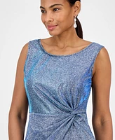 Connected Women's Metallic Side-Twist Sleeveless Dress