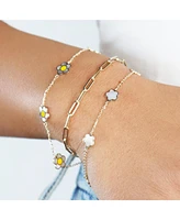 The Lovery Mother of Pearl Daisy Bracelet 14K Gold