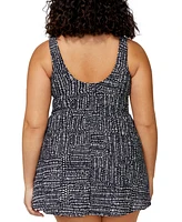 Island Escape Plus Magnolia Twist-Front Underwire Swim Dress, Exclusively at Macys