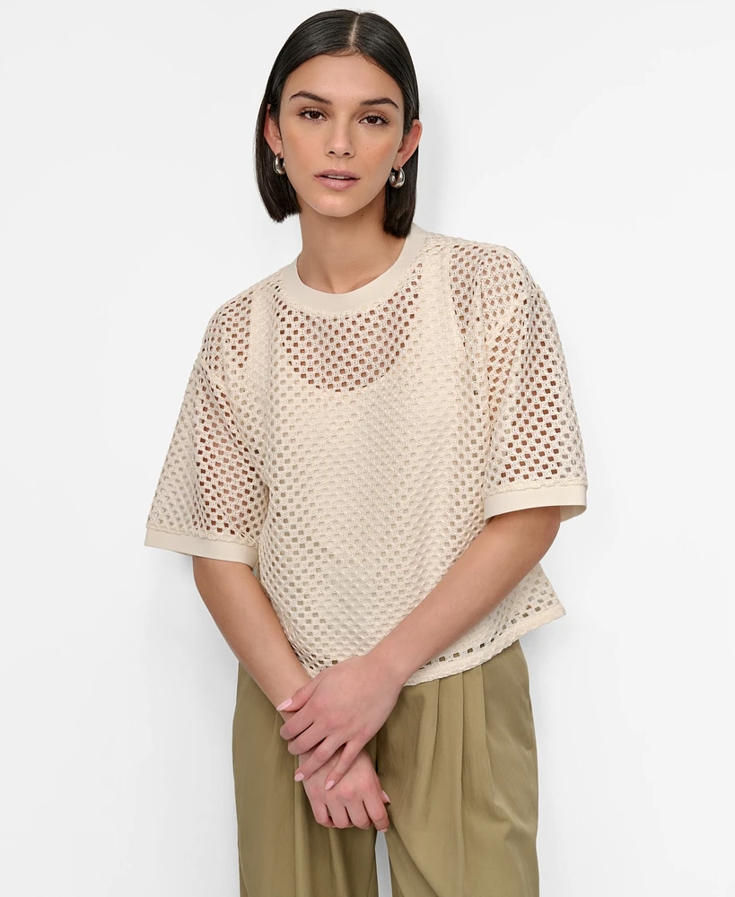 Dkny Women's Crochet Knit Top