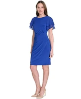 Jessica Howard Petite Flutter-Sleeve Sheath Dress
