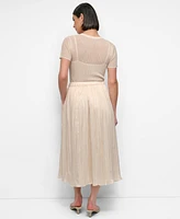 Dkny Women's Crushed Crease Pull-On Midi Skirt