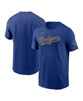Nike Men's Rush Blue Los Angeles Dodgers 2025 Gold Collection Wordmark T-Shirt
