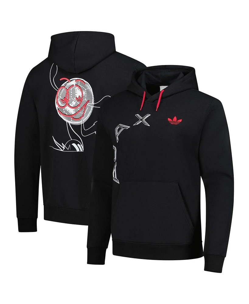 Adidas Men's Black Ajax Culture Wear Graphic Pullover Hoodie